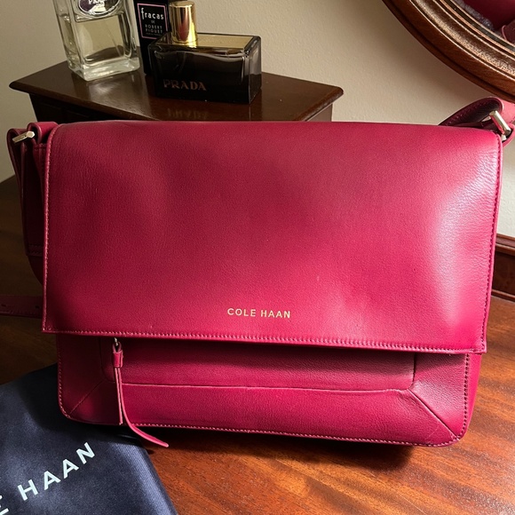 Cole Haan Classic Deep Red Shoulder Bag 11.5"x8"x3" - Picture 2 of 12